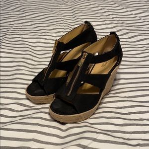 Michael Kors Black Zip Detail Wedge
